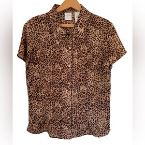 CHEETAH BUTTON UP